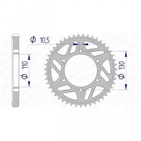 Couronne Afam 41 dents alu pas 530 type 13813