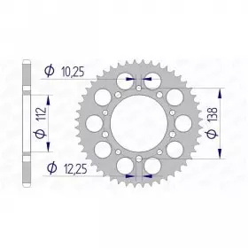 Couronne Afam 40 dents alu pas 520 type 11509