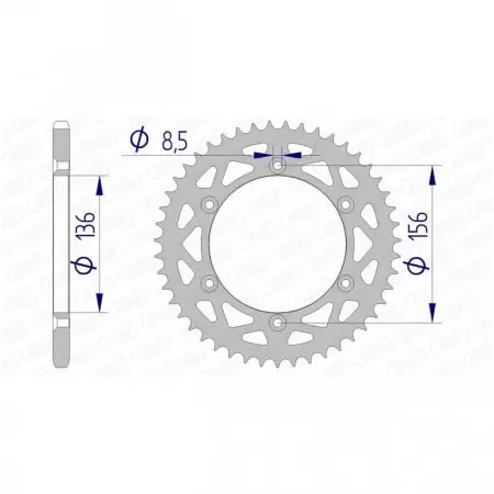 Couronne Afam 47 dents alu pas 520 type 15206N