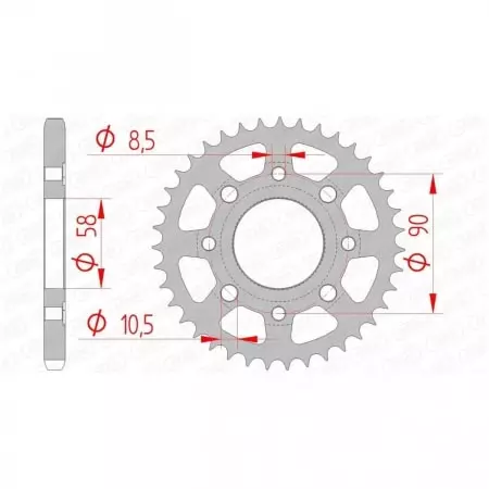 Couronne Afam 40 dents acier pas 428 type 10201