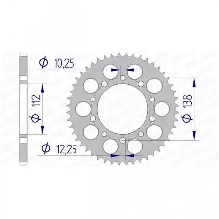 Couronne Afam 52 dents alu pas 520 type 11509 Honda