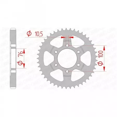 Couronne Afam 44 dents acier pas 530 type 14902 Suzuki