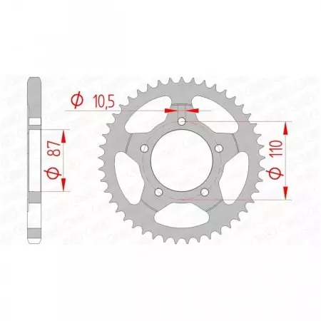 Couronne Afam 48 dents acier pas 525 type 14404 Suzuki