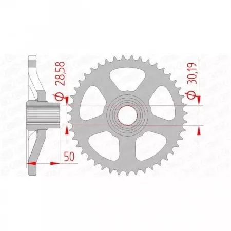 Couronne Afam 44 dents acier pas 415 type 35100 Aprilia