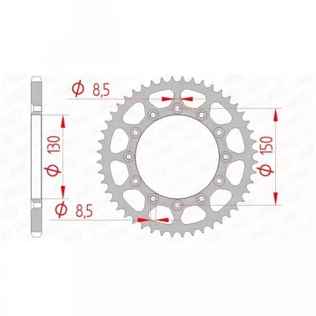 Couronne Afam 41 dents acier pas 520 type 12323