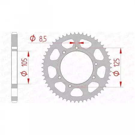 Couronne Afam 56 dents acier pas 428 type 47200