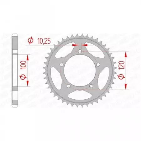 Couronne Afam 46 dents acier pas 525 type 35802 Aprilia