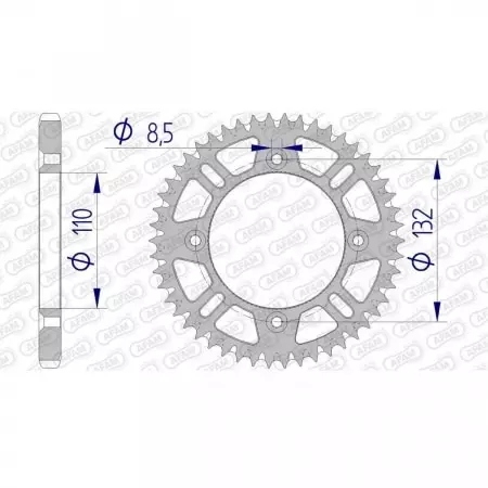 Couronne Afam 46 dents alu pas 428 type 72102