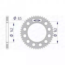 Couronne Afam 48 dents alu pas 520 type 15305 Suzuki PE175
