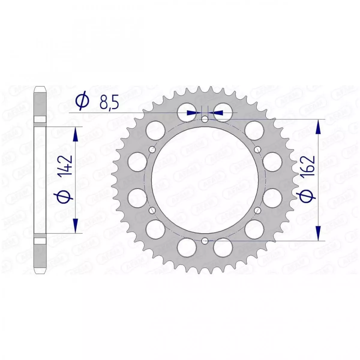 Couronne Afam 48 dents alu pas 520 type 15305 Suzuki PE175
