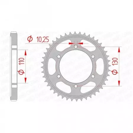 Couronne Afam 42 dents acier pas 530 type 12813