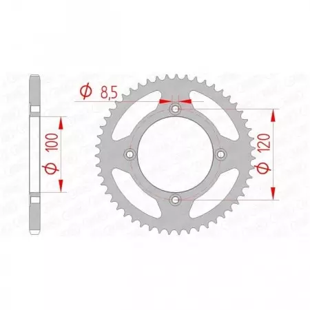 Couronne Afam 50 dents acier pas 420 type 38101 Beta 50RR