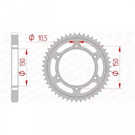 Couronne Afam 47 dents acier pas 530 type 12801 Yamaha