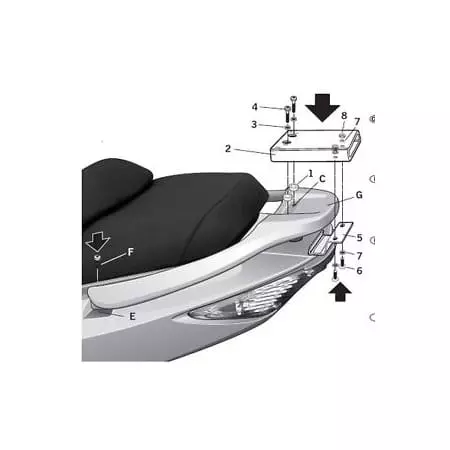 Support Top Case Shad Top Master Kymco XCiting