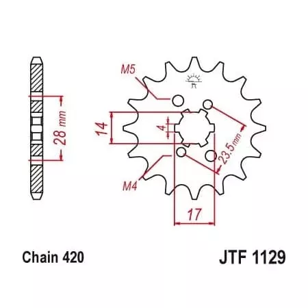 Pignon JT Sprockets 12 Dents Acier Pas 420 Type 1129