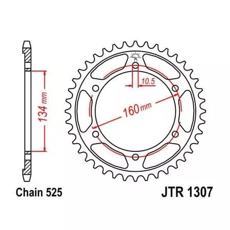 Couronne JT Sprockets 45 Dents Acier Pas 527 Type 1307