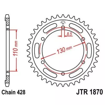 Couronne JT Sprockets 46 Dents Acier Pas 428 Type 1870