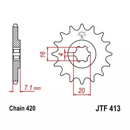Pignon JT Sprockets 11 Dents Acier Pas 420 Type 413