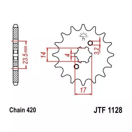 Pignon JT Sprockets 11 Dents Acier Pas 420 Type 1128