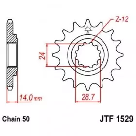 Pignon JT Sprockets 17 Dents Acier Pas 525 Type 1529