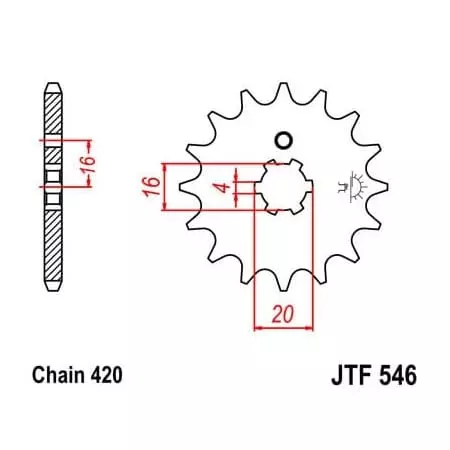 Pignon JT Sprockets 12 Dents Acier Pas 420 Type 546