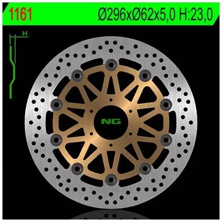 Disque de Frein Avant NG 1161g Rond Flottant Honda Hornet 600 - Freinage NG BRAKE