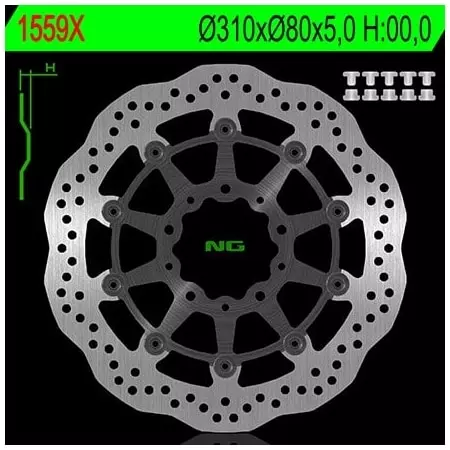 Disque de Frein Avant NG 1559X Pétale semi-Flottant Kawasaki - Freinage NG BRAKE