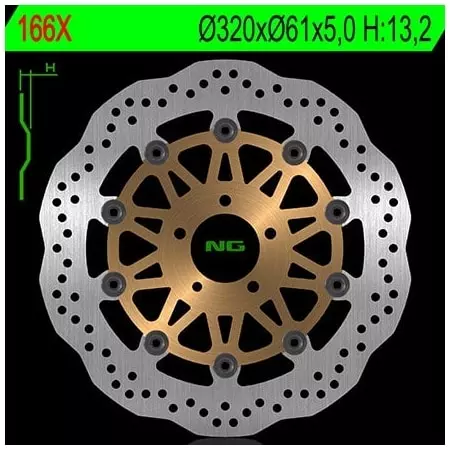 Disque de Frein Avant NG 166X Pétale Flottant Kawasaki - Freinage NG BRAKE