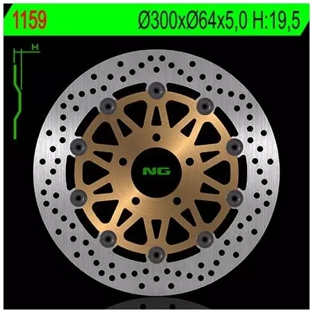 Disque de Frein Avant NG 1159 Rond Flottant Triumph - Freinage NG BRAKE