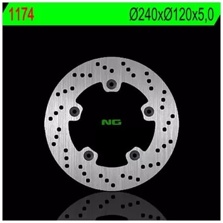 Disque de Frein Arrière Droit NG 1174 Rond Fixe - Freinage NG BRAKE