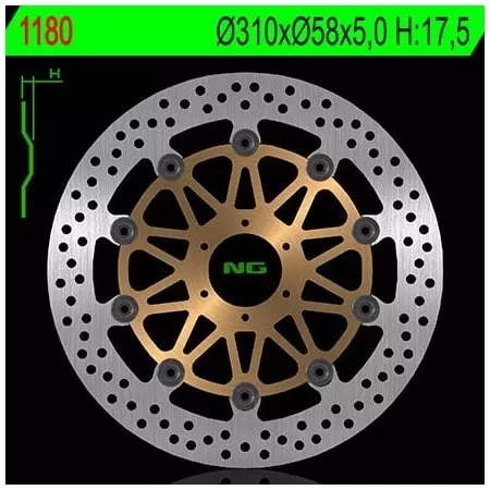 Disque de Frein Avant NG 1180 Rond Flottant Honda CB1000F Big One - Freinage NG BRAKE