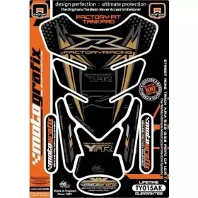 Protection De Réservoir Motografix 4 Pièces Noir Or Pour Yamaha