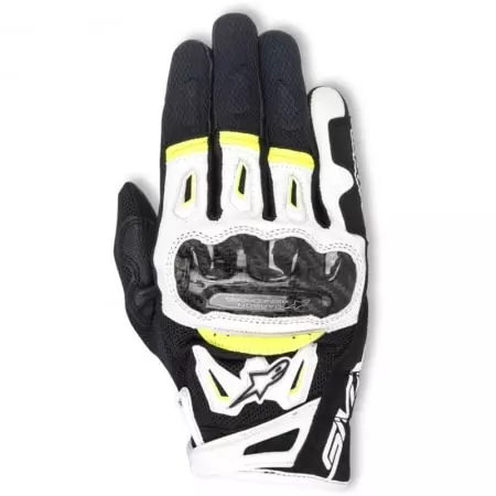 Gants Alpinestars SMX-2 Air Carbon V2 Noir Blanc Jaune Fluo