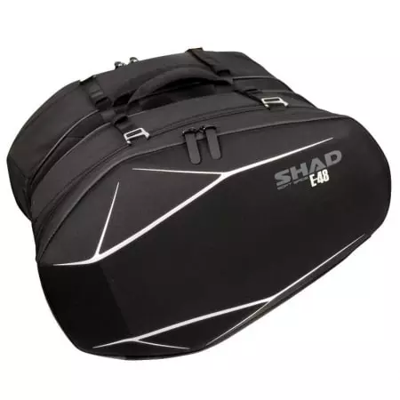 Sacoches Cavalières Shad Semi-Rigides E48 40-52L Noir - Bagagerie moto souple SHAD