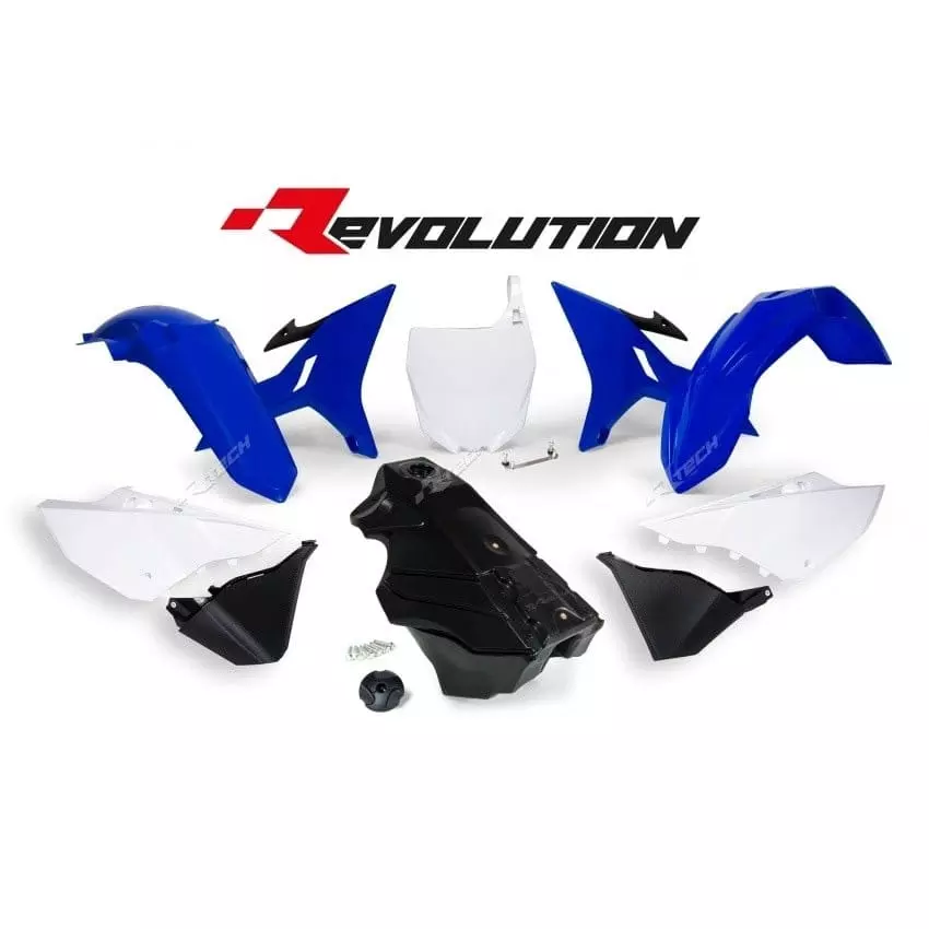 Kit Plastique Racetech Revolution + Réservoir Couleur Origine Bleu Blanc Noir Yamaha YZ125 250