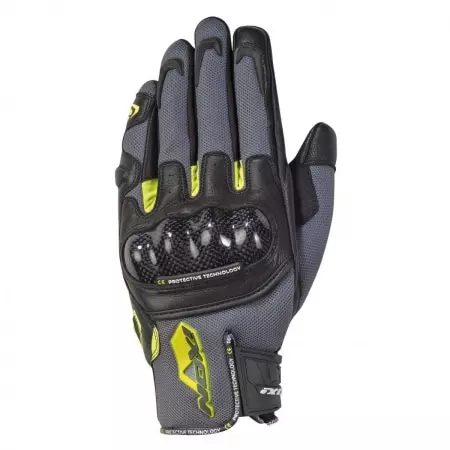Gants Ixon RS Rise Air Gris Noir Jaune Vif