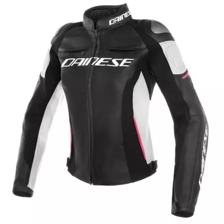 Blouson Femme Dainese Racing 3 Lady Noir Blanc Rose T76 - Blousons et Vestes Moto Femme DAINESE