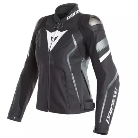 Blouson Femme Dainese Avro 4 Pelle Lady 26A Noir Blanc Gris - Equipement Femme DAINESE