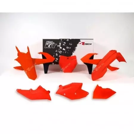 Kit Plastique Racetech Orange Fluo Noir KTM - Carénage et protection RACETECH