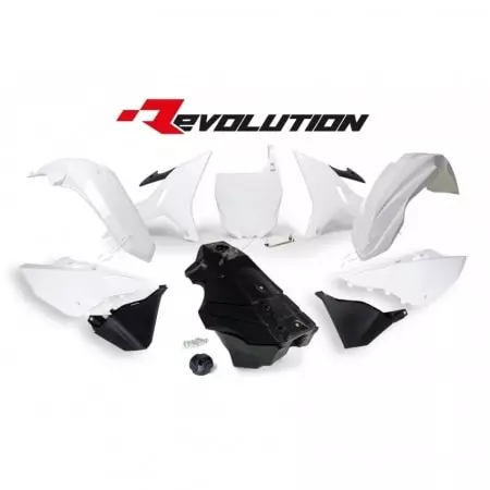 Kit Plastique Racetech Revolution + Réservoir Blanc Noir Yamaha YZ125 250