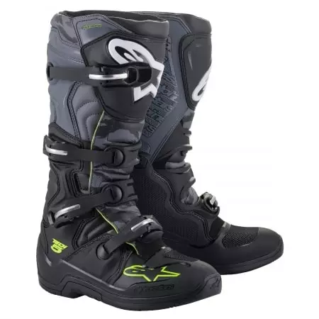 Bottes Cross Alpinestars Tech 5 Noir Camo Gris Jaune Fluo