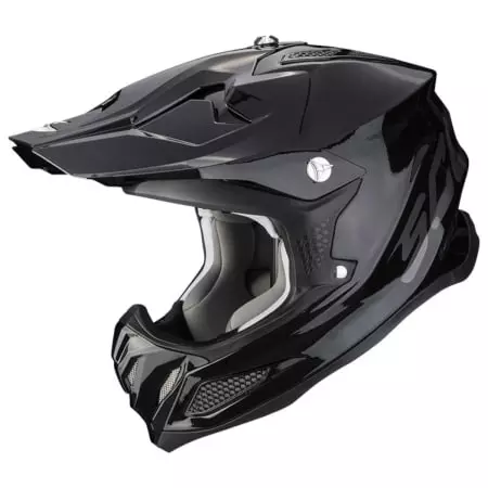 Casque Cross Scorpion VX-22 Air Solid Noir Brillant - Casque Cross SCORPION
