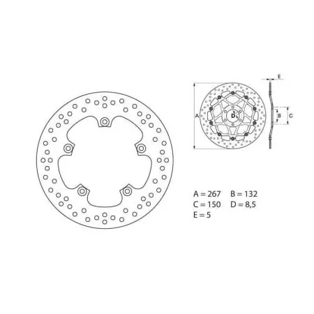Disque de Frein Brembo Oro Rond Fixe 53.340722 - Freinage BREMBO