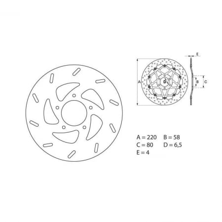 Disque de Frein Brembo Oro Rond Fixe 53.24073 - Freinage BREMBO