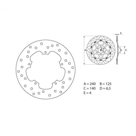 Disque de Frein Brembo Oro Rond Fixe 53.240776 - Freinage BREMBO