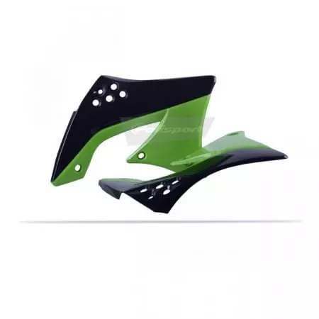 Ouïes De Radiateur Polisport Couleur Origine Noir/Vert Kawasaki KX450F