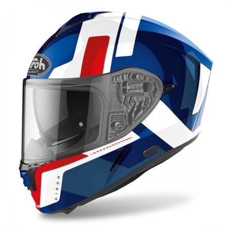 Casque Airoh Spark Shogun Bleu Rouge Brillant - Casque Intégral AIROH