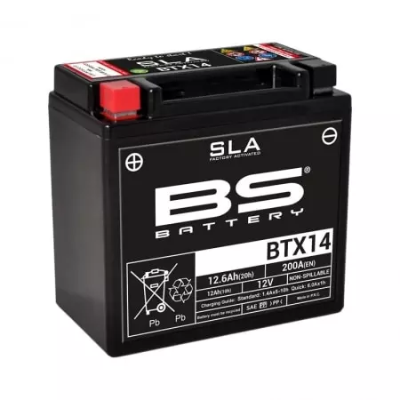 Batterie BS BATTERY BTX14 12V 12.6Ah - Prête À L'emploi