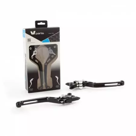 Leviers De Frein Et D'embrayage V Parts Standard 175mm Taillé Masse Noir Visserie Alu Ducati 870705 - Poste de pilotage V PARTS