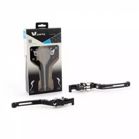 Leviers De Frein Et D'embrayage V Parts Repliables 177mm Noir Visserie Alu Ducati 870680 - Poste de pilotage V PARTS